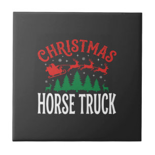 Christmas Horse Truck Santa Sleigh Tile
