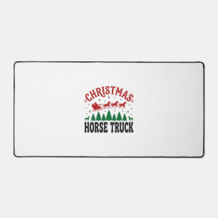 Christmas Horse Truck Western Santa Sleigh Design Desk Mat