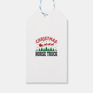 Christmas Horse Truck Western Santa Sleigh Design Gift Tags