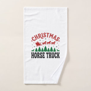 Christmas Horse Truck Western Santa Sleigh Design Hand Towel