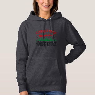 Christmas Horse Truck Western Santa Sleigh Design Hoodie