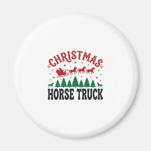 Christmas Horse Truck Western Santa Sleigh Design Magnet