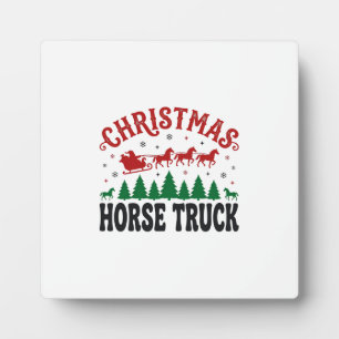 Christmas Horse Truck Western Santa Sleigh Design Plaque