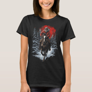 Christmas Horseback Riding Graphic Tees for Men Wo
