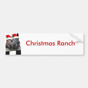 Christmas Horses Bumper Sticker