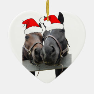 Christmas Horses Ceramic Tree Decoration