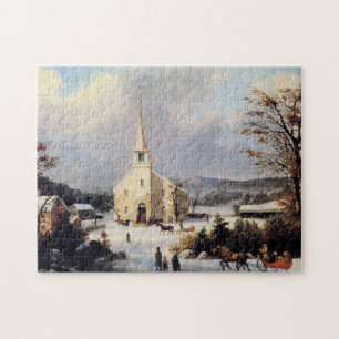 Christmas Horses   Going to Church George Durrie  Jigsaw Puzzle