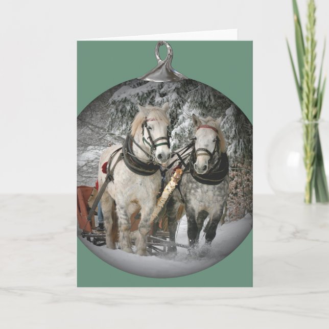 Christmas Horses Holiday Card (Front)