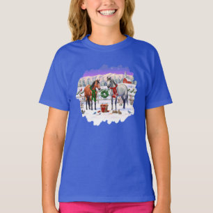 Christmas Horses in Snow T-Shirt
