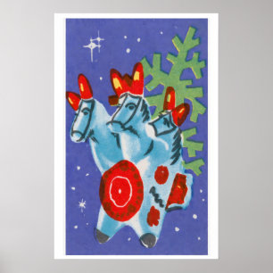 Christmas Horses - Matchbox Print - Aesthetic Wall