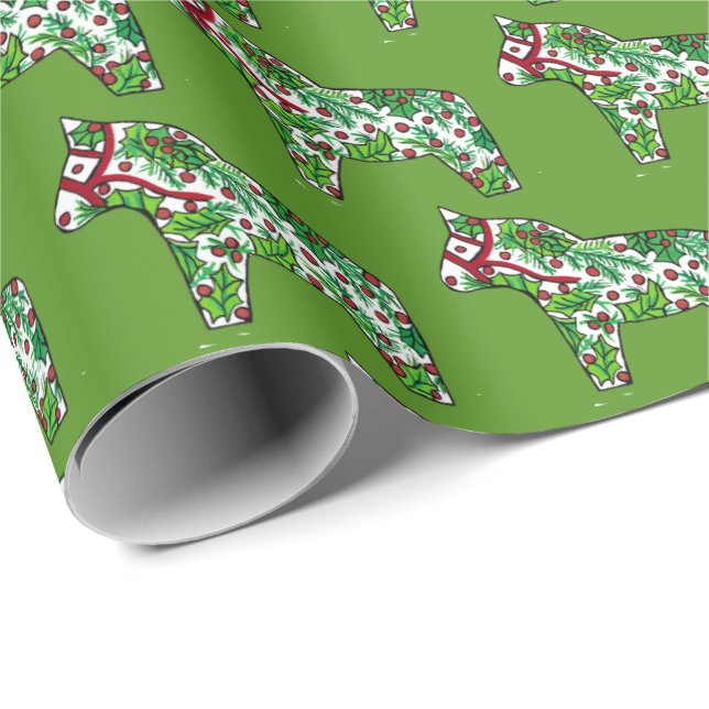Christmas Horses Wrapping Paper (Roll Corner)