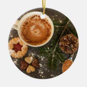 Christmas Hot Chocolate Ceramic Tree Decoration