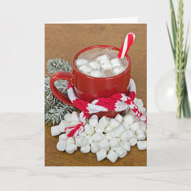 Christmas Hot Chocolate Drink In Mug Holiday Card (Front)