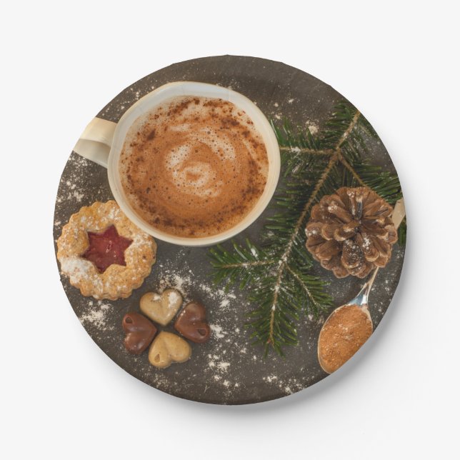 Christmas Hot Chocolate Paper Plate (Front)
