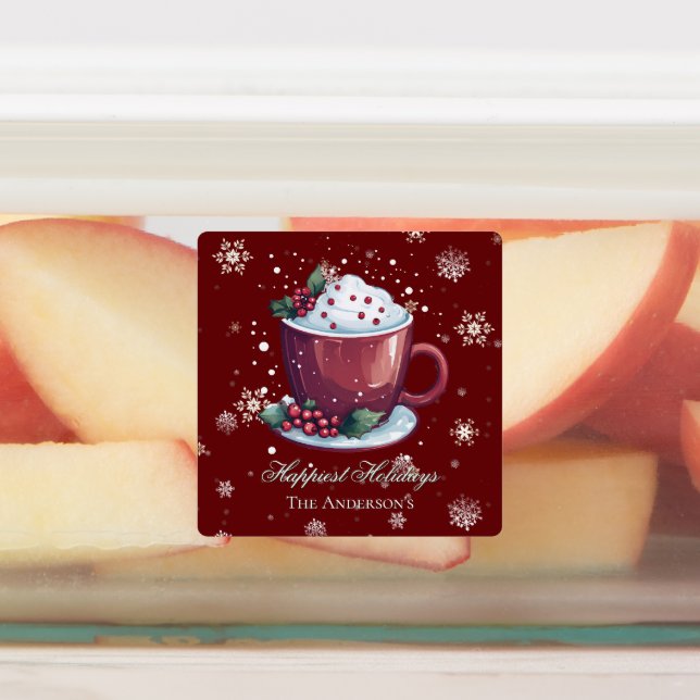 Christmas Hot Chocolate Personalised Red Baking (Affixed)