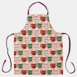 Christmas Hot Chocolate Pink Apron