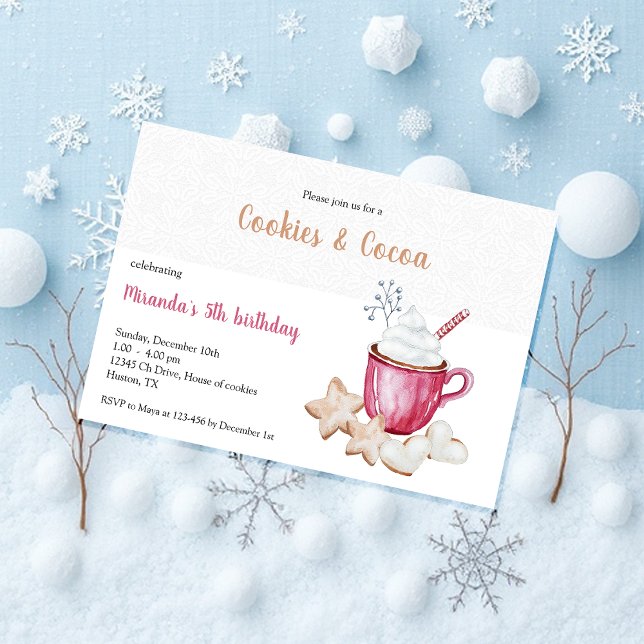 Christmas Hot Cocoa And Cookies Watercolor Invitation (Creator Uploaded)