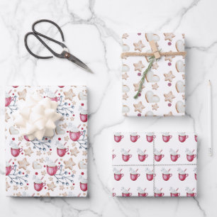 Christmas Hot Cocoa And Cookies Wrapping Paper Sheet