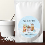 Christmas hot Cocoa Chocolate Mix Gift  Classic Round Sticker<br><div class="desc">This design may be personalised in the area provided by changing the photo and/or text. Or it can be customised by clicking Personalise this Template and then choosing the click to customise further option and delete or change the colour of the background, add text, change the text colour or style,...</div>