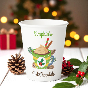 Christmas Hot Cocoa Chocolate  Paper Cups