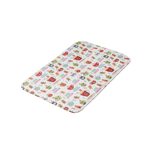 Christmas Hot Cocoa, Ginger Cookies Bath Mat (Angled)
