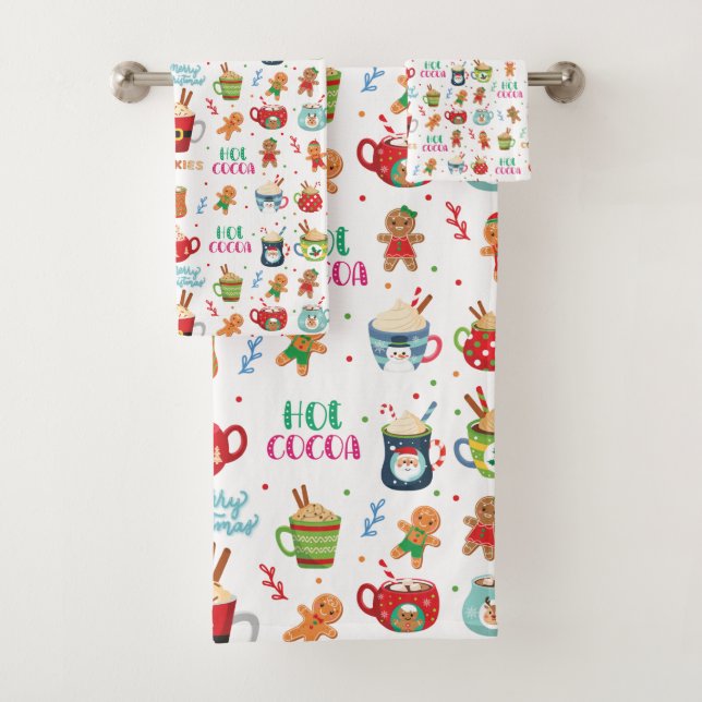 Christmas Hot Cocoa, Ginger Cookies Bath Towel Set (Insitu)
