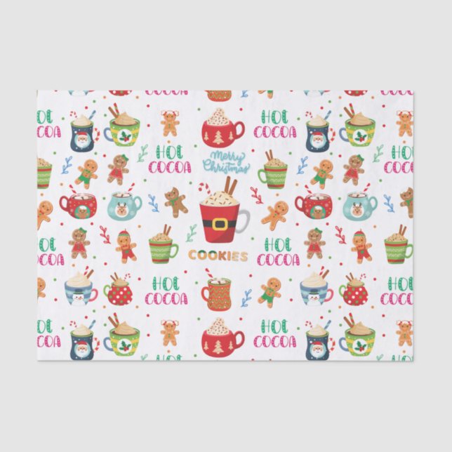 Christmas hot Cocoa, Ginger Cookies Tissue Paper (Front)