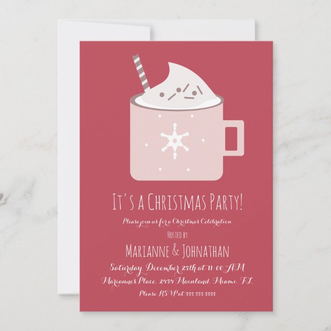 Christmas Hot Cocoa Party Invitation (Front)