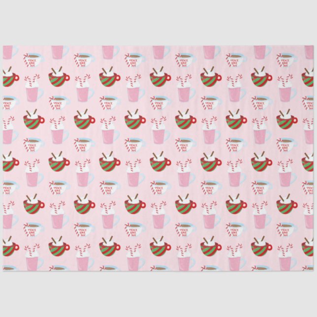 Christmas Hot Cocoa Pattern Tissue Paper (Front)