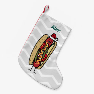 Christmas Hot Dog Chicago Style Small Christmas Stocking