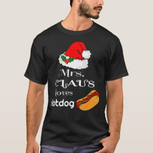 Christmas Hotdog Mrs Claus Matching Pajama Santa T-Shirt