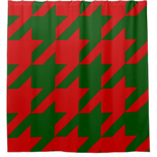christmas houndstooth shower curtain