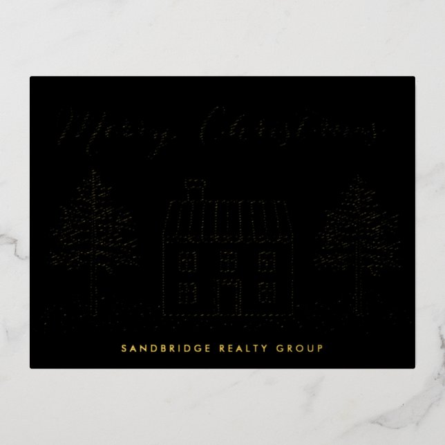 Christmas House Business Foil Holiday Christmas  (Front)