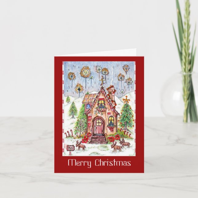 Christmas house note card (Front)