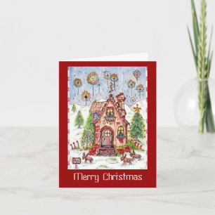 Christmas house note card