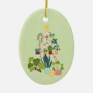 Christmas House Plant Ceramic Tree Decoration