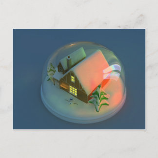 Christmas House snow globe Postcard