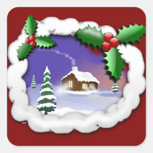 christmas house stickers