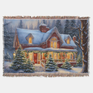 Christmas House Throw Blanket