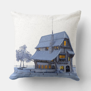 Christmas House Throw Pillow