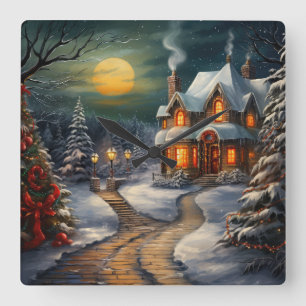 Christmas House Wall Clock