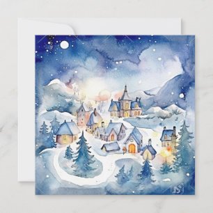 Christmas Houses with Twinkling Lights Card
