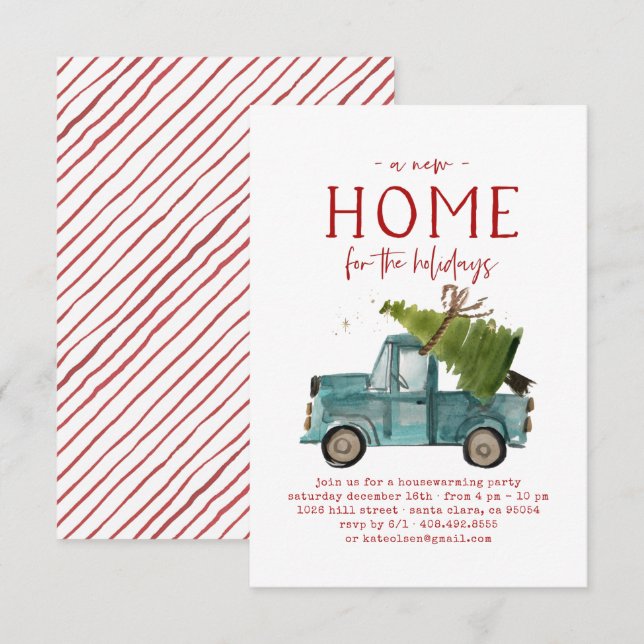 Christmas Housewarming Party Invitation (Front/Back)