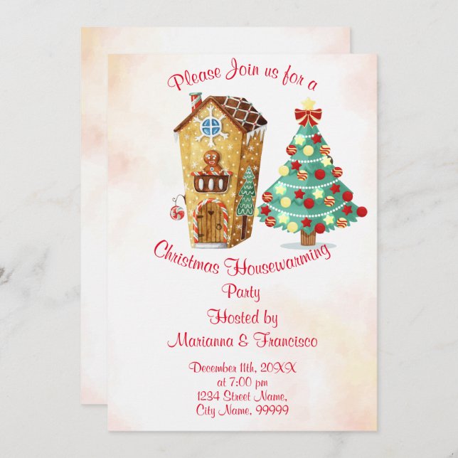 Christmas Housewarming Party Invitation (Front/Back)