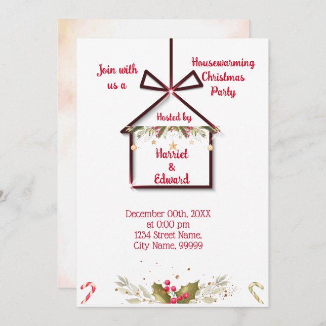 Christmas Housewarming Party Invitation (Front/Back)