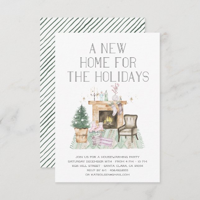 Christmas Housewarming Party Invitation (Front/Back)