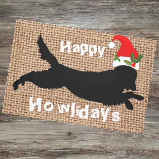 Christmas howlidays Funny golden retriever burlap  Doormat (Creator Uploaded)