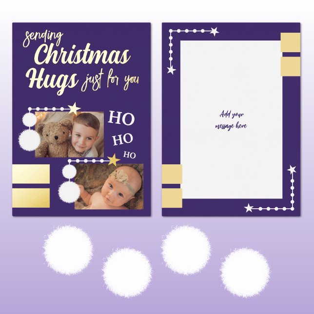 Christmas hugs add photos purple and white (Creator Uploaded)
