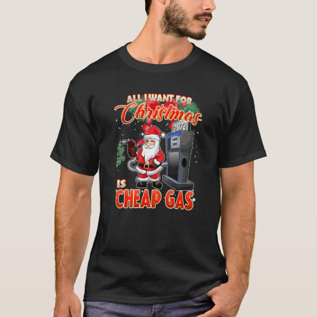 Christmas Humor 2022 Santa Claus Meme Gas Price  T-Shirt (Front)