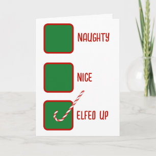Christmas Humor Naughty Or Nice Check Boxes  Card